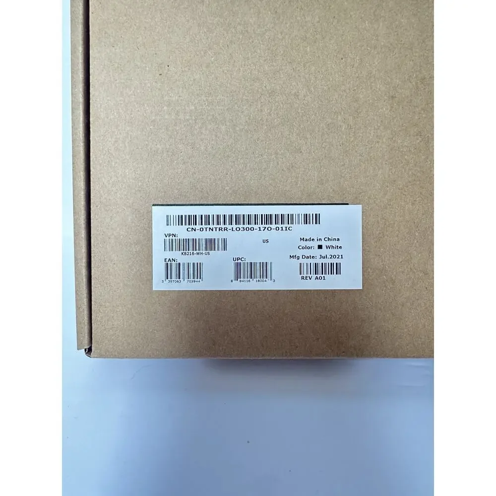 Dell KB216-WH-US Wired USB Multimedia Keyboard White QWERTY Open Box
